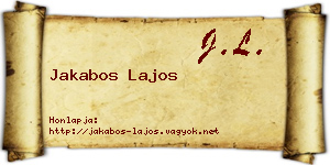 Jakabos Lajos névjegykártya